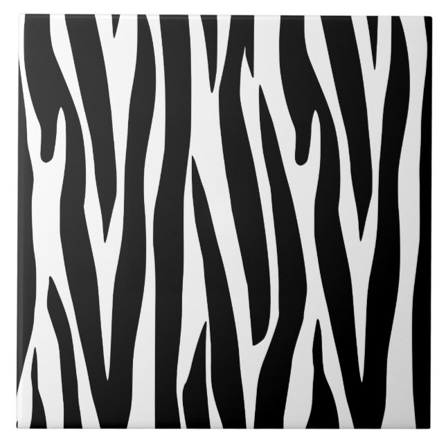 cool zebra tiled pattern animal print ceramic tile (Front)