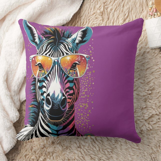 Cool Zebra Vibes Cushion (Blanket)