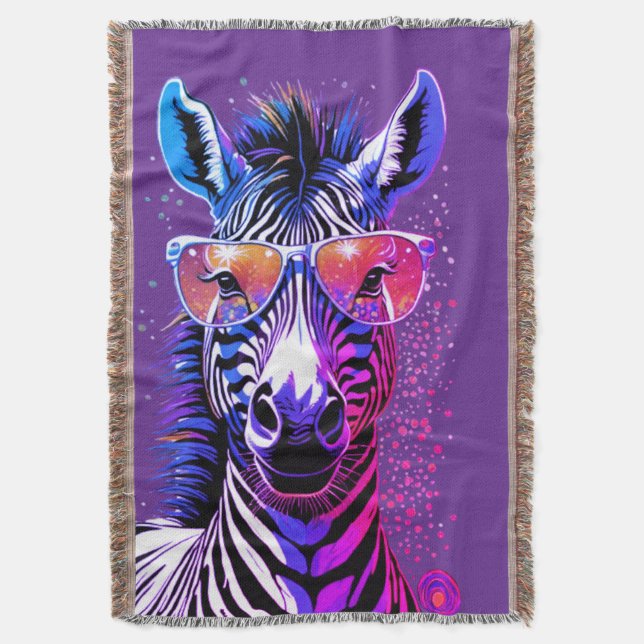 Cool Zebra Vibes Throw Blanket (Front Vertical)