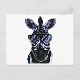 Cool Zebra with Glasses Postcard