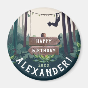 Cool Zipline Forest Outdoor Adventure Botanical Magnet