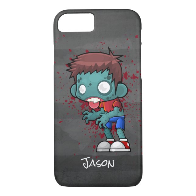 Cool Zombie Dude with Blood / Paint Splatter Case-Mate iPhone Case (Back)