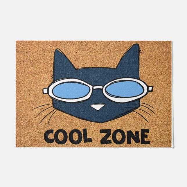 Cool Zone Cat Doormat, Funny Cat Mat (Front)