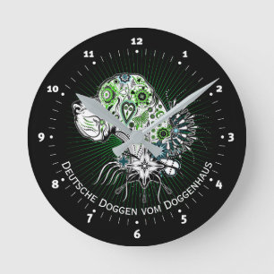 Coole Dogge mit individueller Aufschrift Round Clo Clock