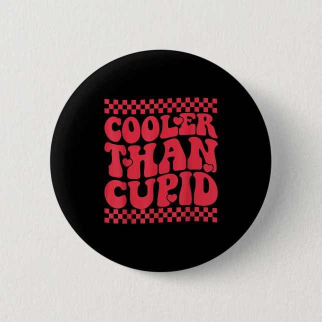 Cooler Than Cud Cute Valentine's Day Kids Boys Gir 6 Cm Round Badge (Front)