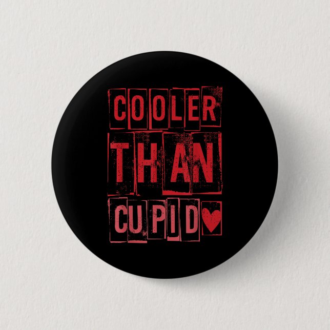 Cooler Than Cud Cute Valentine's Day Kids Boys Gir 6 Cm Round Badge (Front)