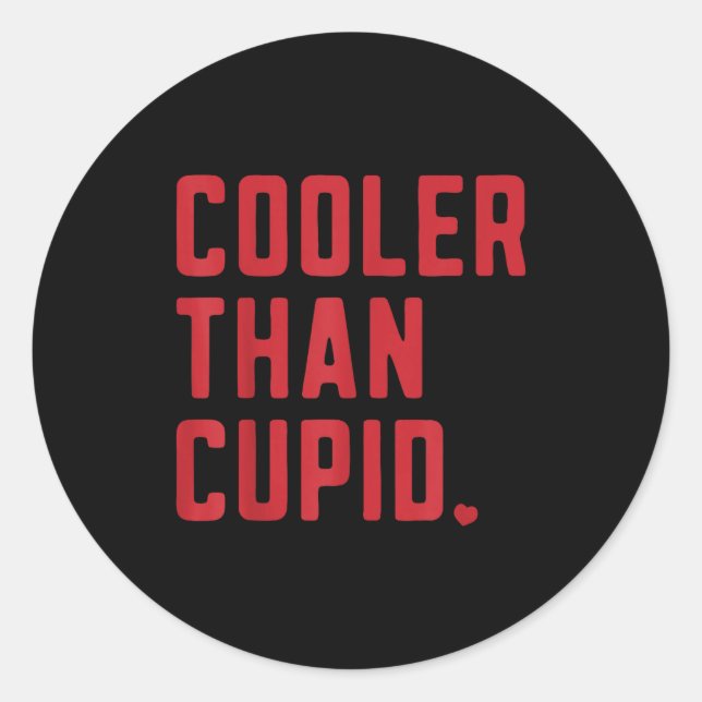Cooler Than Cud Cute Valentine's Day Kids Boys Gir Classic Round Sticker (Front)