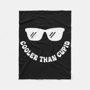 Cooler Than Cupid - Front And Back, Retro Valentin Fleece Blanket