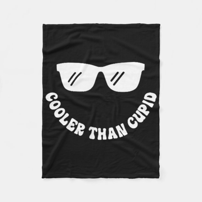 Cooler Than Cupid - Front And Back, Retro Valentin Fleece Blanket (Front)