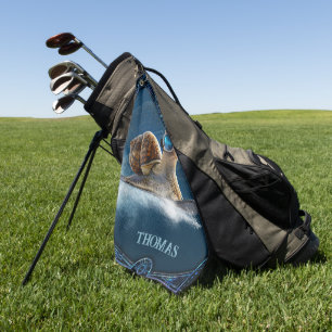 Cooler than the rest, the snowboarding snail. golf towel