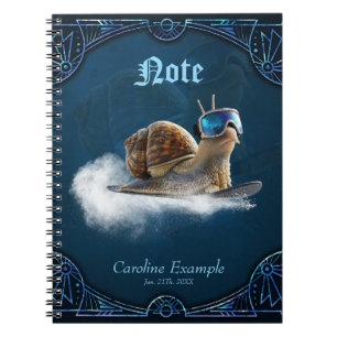 Cooler than the rest, the snowboarding snail.  notebook