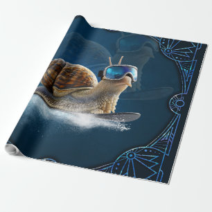 Cooler than the rest, the snowboarding snail.  wrapping paper