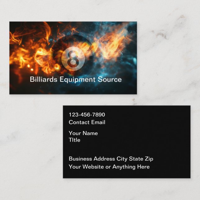 Coolest 8 Ball Billiards Business Cards (Front/Back)