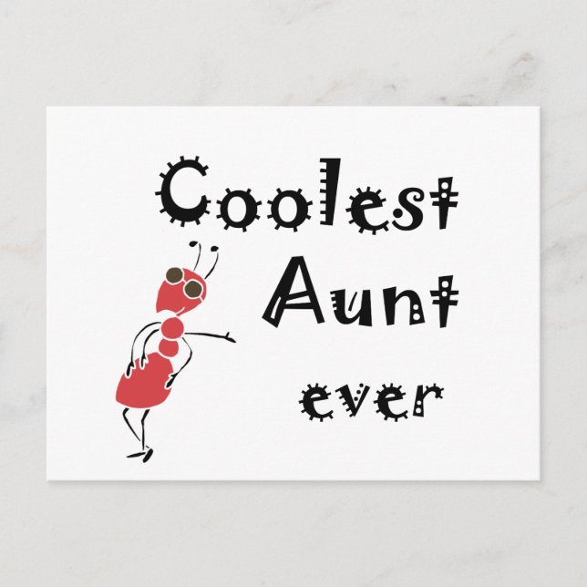 Coolest Aunt Ever Art Postcard (Front)