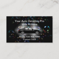 Coolest Auto Detailing Car Wash Business Cards