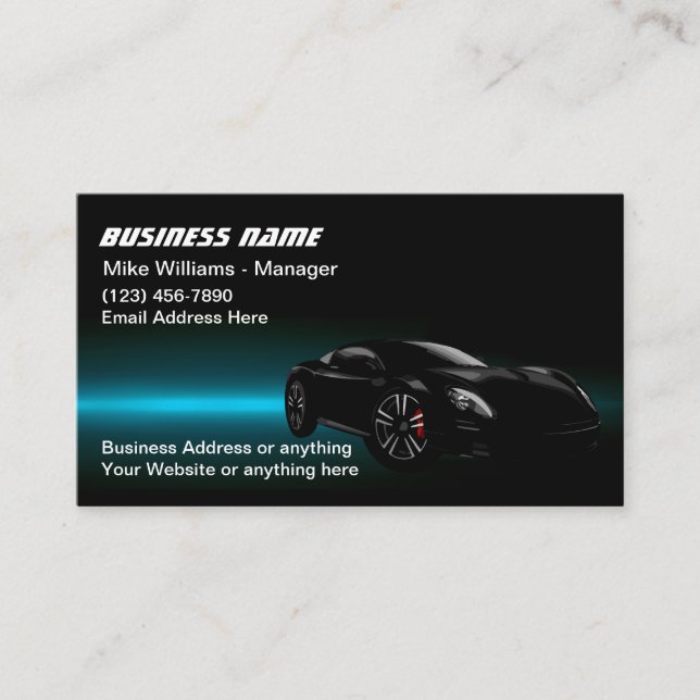 Coolest Automotive Business Cards Editable Design (Front)