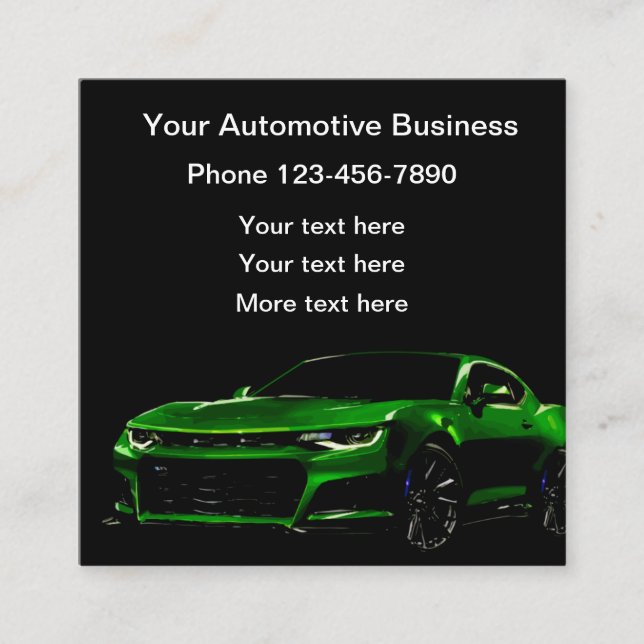 Coolest Automotive Business Cards Template (Front)