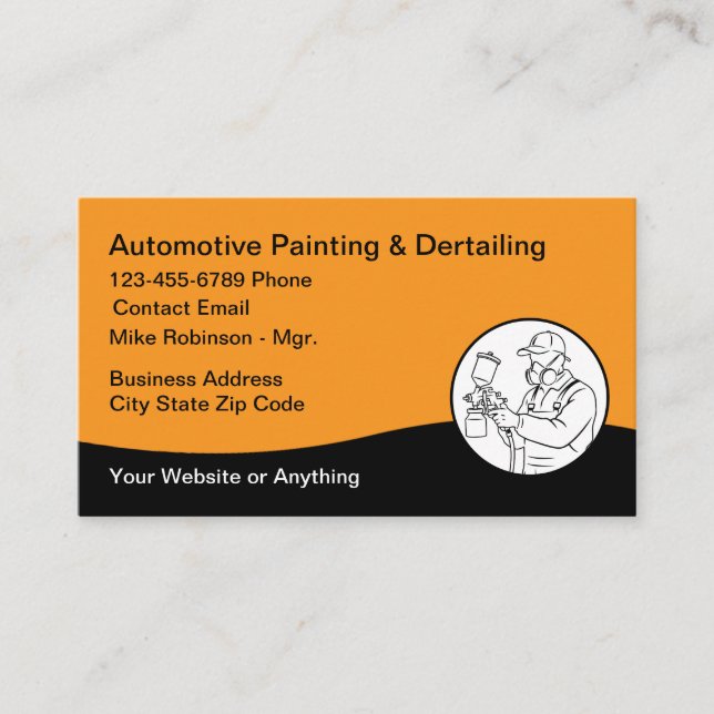 Coolest Automotive Car Painting  Business Card (Front)