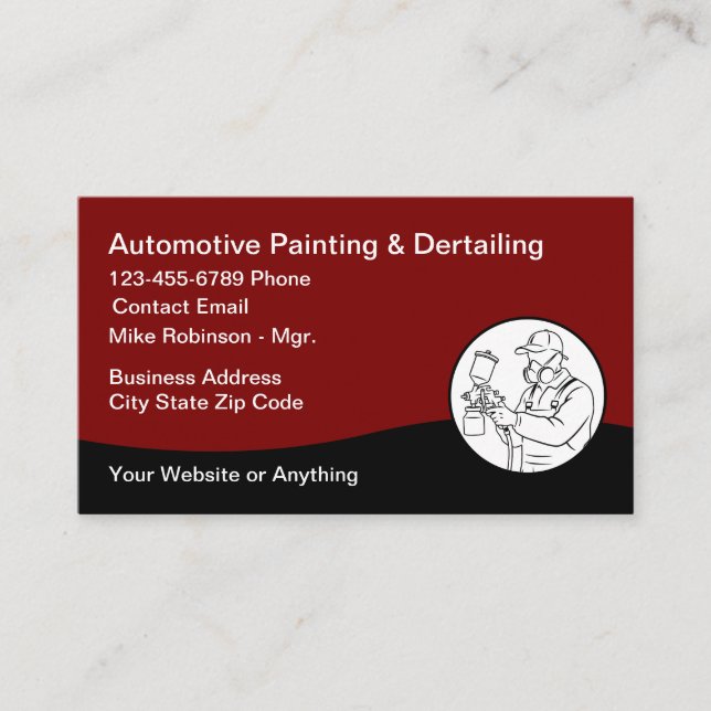 Coolest Automotive Car Painting  Business Card (Front)