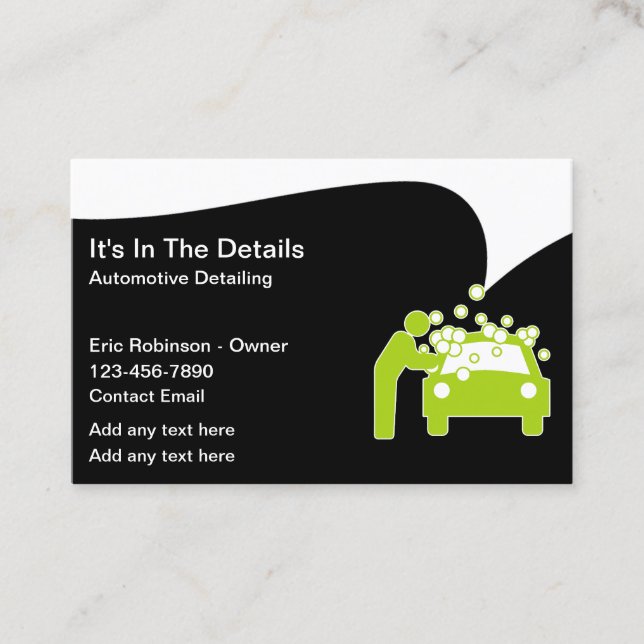 Coolest Automotive Detailing Business Cards (Front)