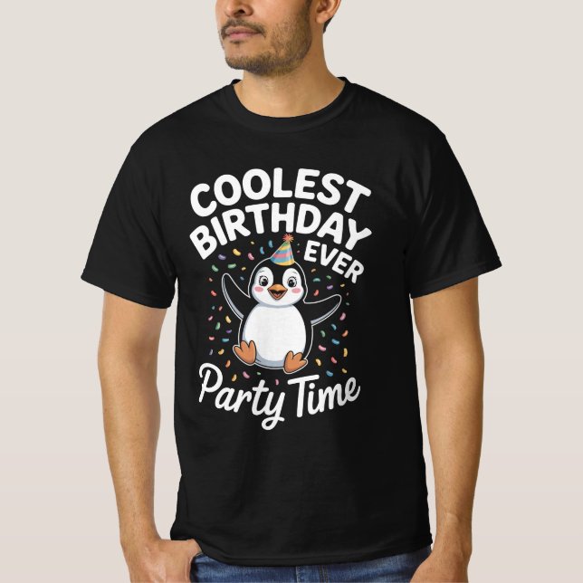 Coolest Birthday Penguin Tee (Front)