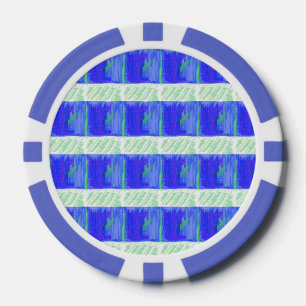 Coolest Blue Nautical Abstract  Poker Chips
