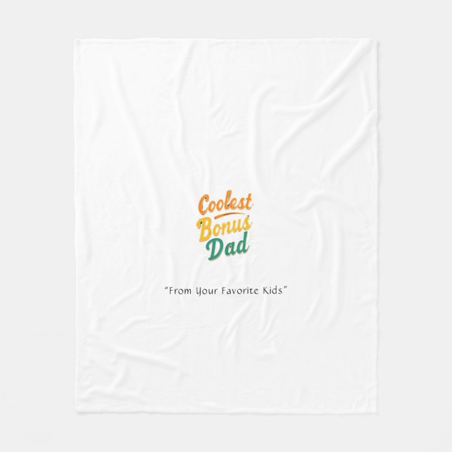 Coolest Bonus Dad Blanket – Custom Heartfelt Gift (Front)