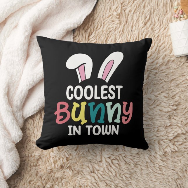 Coolest Bunny In Town Easter Bunny Rabbit Cushion (Blanket)