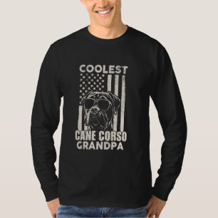 Coolest Cane Corso Grandpa Vintage American Flag F T-Shirt