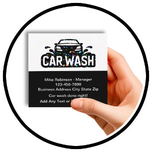 Coolest Car Wash Bubbles Car Business Cards
