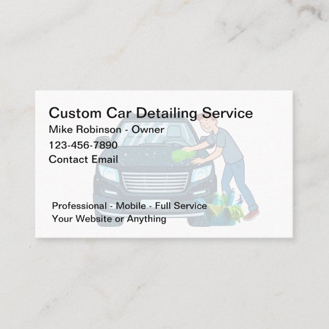 Coolest Car Wash Detailing Theme Business Cards (Front)