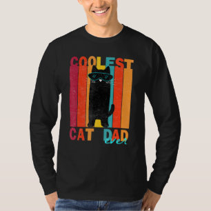 Coolest Cat Dad Ever Retro Distressed T-Shirt