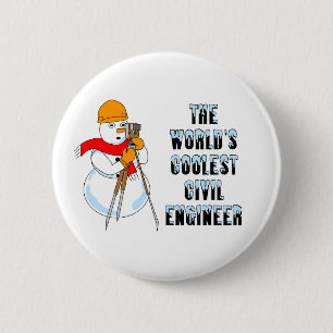 Coolest Civil Engineer Golf Balls 6 Cm Round Badge