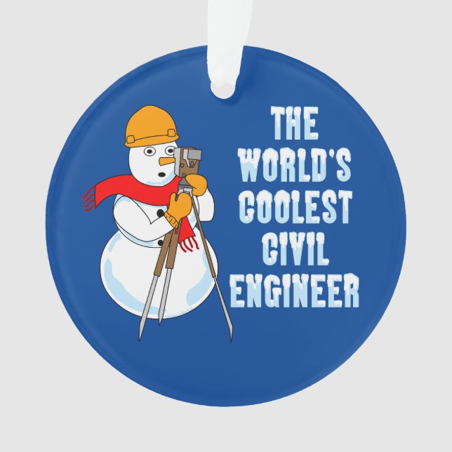 Coolest Civil Engineer Ornament (Front)
