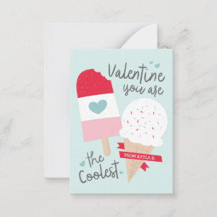 Coolest Classroom Valentine Note Card