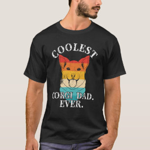 Coolest Corgi Dad Ever Vintage Retro 70s 80s 90s D T-Shirt