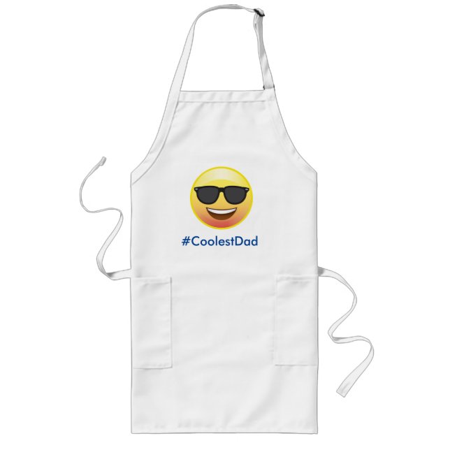 Coolest Dad Emoji Sunglasses BBQ Grilling Apron (Front)