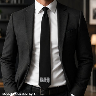 Coolest Dad Est. Custom Year White Script Dad Gift Tie