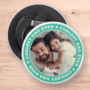 Coolest Dad Ever Modern Custom Photo Bottle Opener