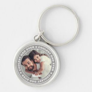 Coolest Dad Ever Modern Custom Photo Key Ring