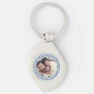 Coolest Dad Ever Modern Custom Photo Key Ring