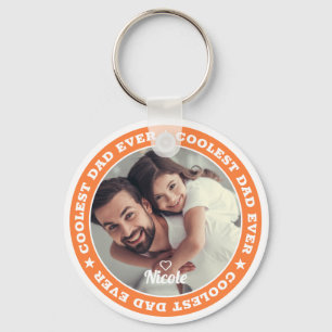 Coolest Dad Ever Modern Custom Photo Key Ring
