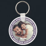 Coolest Dad Ever Modern Custom Photo Key Ring<br><div class="desc">This simple and modern design is composed of serif typography and add a custom photo.</div>
