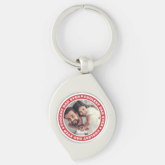 Coolest Dad Ever Modern Custom Photo Key Ring