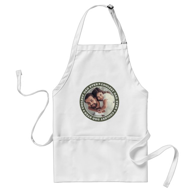 Coolest Dad Ever Modern Custom Photo Standard Apron (Front)