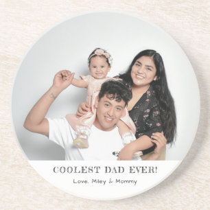 Coolest Dad Ever Photo Father's Day Gift Acrylic Coaster