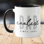 Coolest Dad Since 20XX Modern Simple Preppy Mug<br><div class="desc">This simple and modern design is composed of san serif typography.</div>