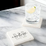 Coolest Dad Since 20XX Modern Simple Preppy Stone Coaster<br><div class="desc">This simple and modern design is composed of san serif typography.</div>