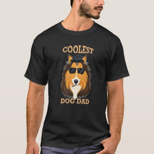 Coolest Dog Dad I Collie Dad I Collie T-Shirt