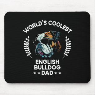 Coolest Dog Dad Papa - Men English Bulldog  Mouse Pad